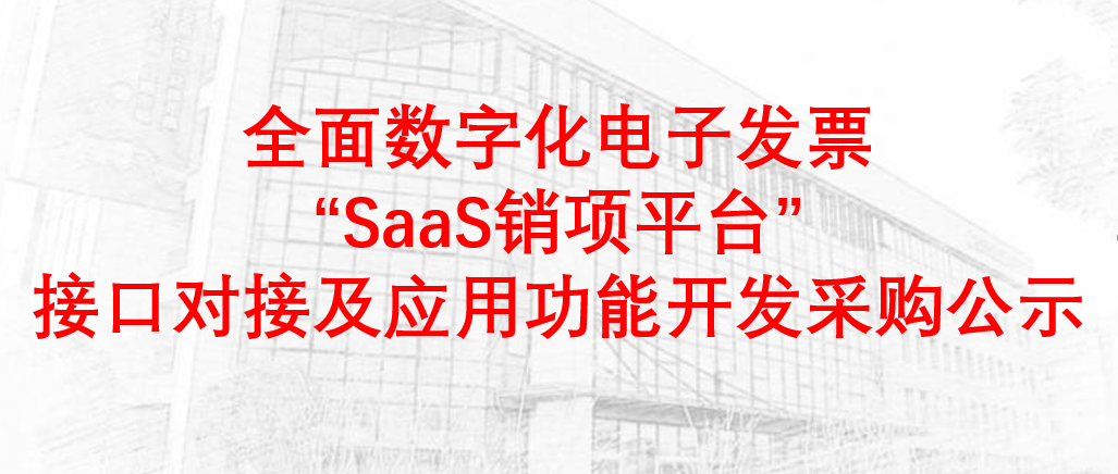 全面数字化电子发票“SaaS销项平台”接口对接及应用功能开发采购公示